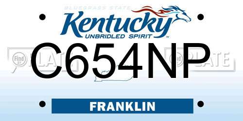 C654NP Kentucky License Plate