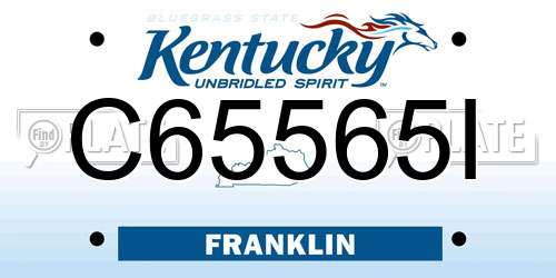 C65565I Kentucky License Plate
