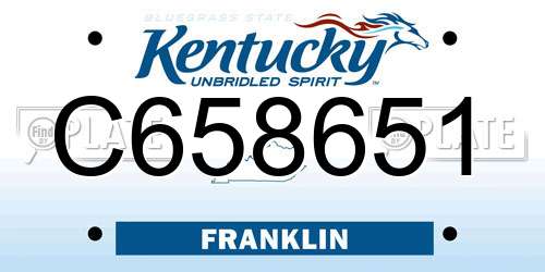 C658651 Kentucky License Plate
