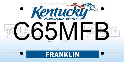 C65MFB Kentucky License Plate