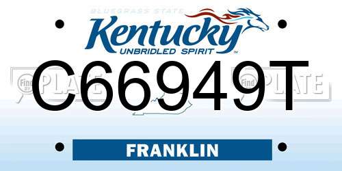 C66949T Kentucky License Plate