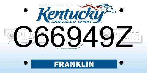 C66949Z Kentucky License Plate