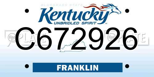 C672926 Kentucky License Plate