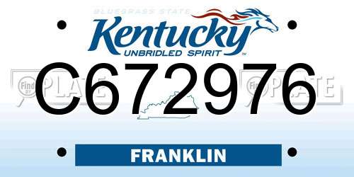 C672976 Kentucky License Plate