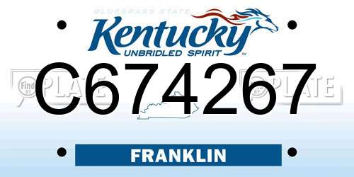 C674267 Kentucky License Plate