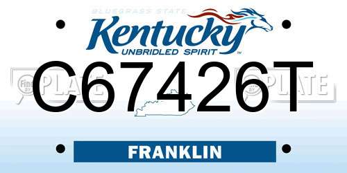 C67426T Kentucky License Plate