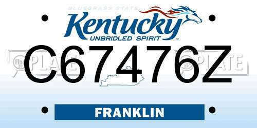 C67476Z Kentucky License Plate