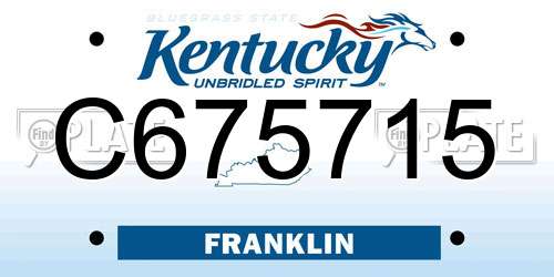 C675715 Kentucky License Plate