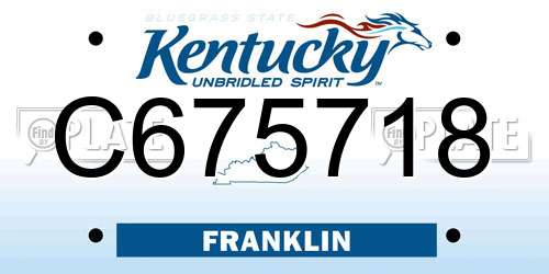 C675718 Kentucky License Plate