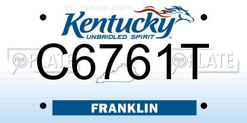 C6761T Kentucky License Plate