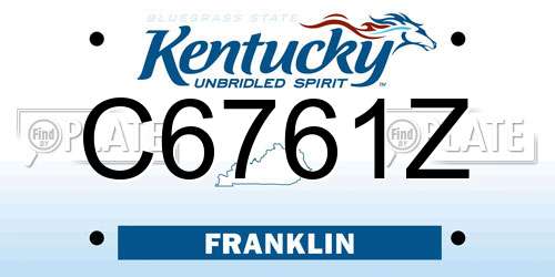C6761Z Kentucky License Plate