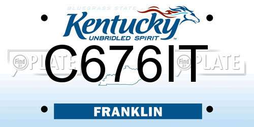 C676IT Kentucky License Plate