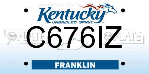 C676IZ Kentucky License Plate