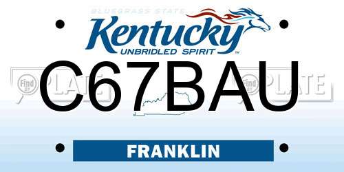 C67BAU Kentucky License Plate