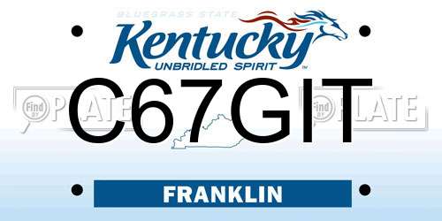 C67GIT Kentucky License Plate