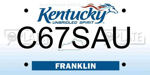C67SAU Kentucky License Plate