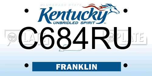 C684RU Kentucky License Plate