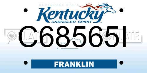 C68565I Kentucky License Plate