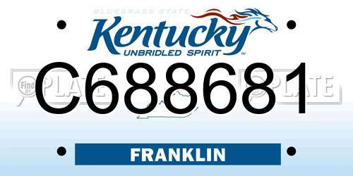 C688681 Kentucky License Plate