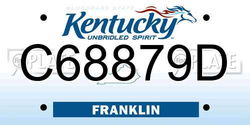 C68879D Kentucky License Plate