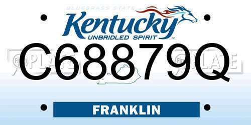 C68879Q Kentucky License Plate
