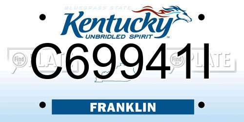 C69941I Kentucky License Plate