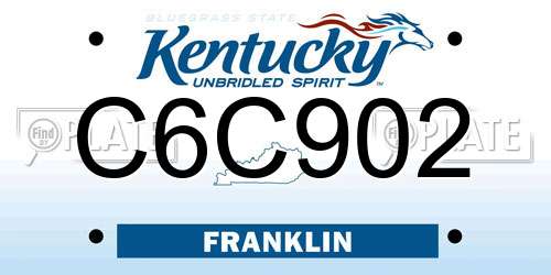 C6C902 Kentucky License Plate