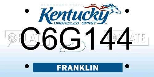 C6G144 Kentucky License Plate