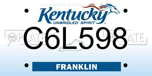 C6L598 Kentucky License Plate