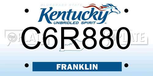 C6R880 Kentucky License Plate