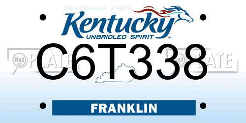 C6T338 Kentucky License Plate