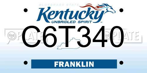C6T340 Kentucky License Plate