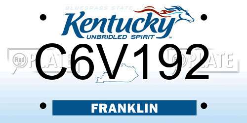 C6V192 Kentucky License Plate