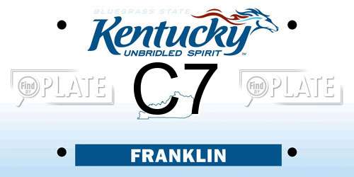 C7 Kentucky License Plate