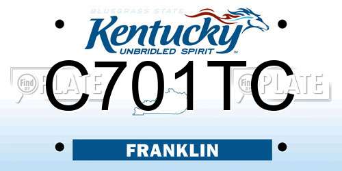 C701TC Kentucky License Plate