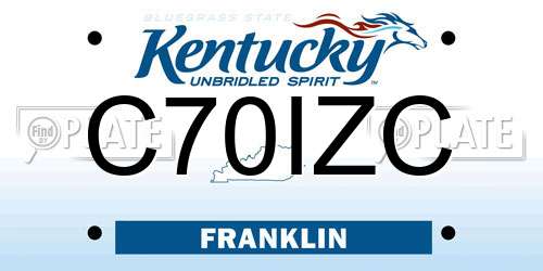 C70IZC Kentucky License Plate