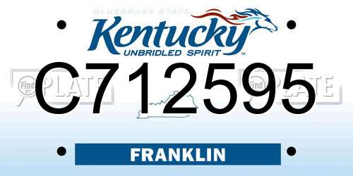 C712595 Kentucky License Plate