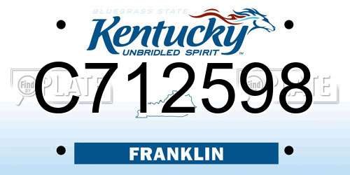 C712598 Kentucky License Plate