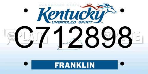 C712898 Kentucky License Plate