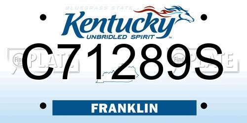 C71289S Kentucky License Plate