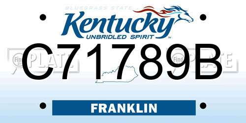 C71789B Kentucky License Plate