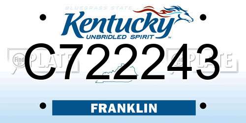 C722243 Kentucky License Plate