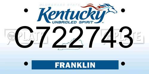 C722743 Kentucky License Plate
