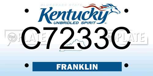 C7233C Kentucky License Plate