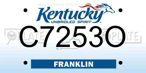 C7253O Kentucky License Plate
