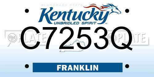 C7253Q Kentucky License Plate