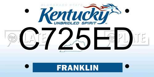 C725ED Kentucky License Plate