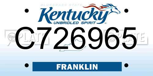 C726965 Kentucky License Plate