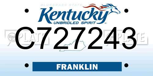 C727243 Kentucky License Plate