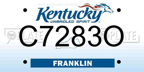 C7283O Kentucky License Plate